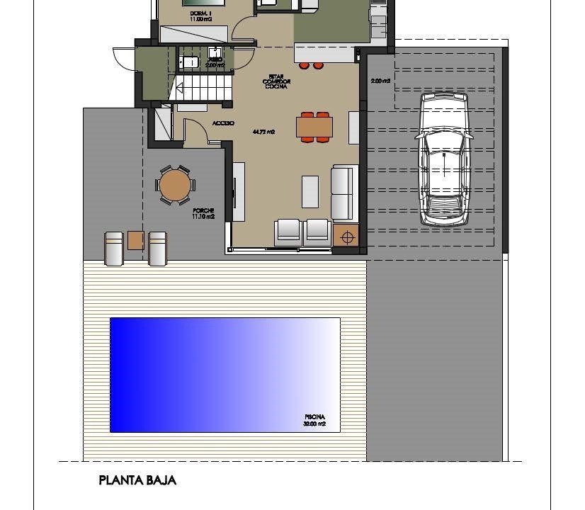 НОВАЯ ПОСТРОЕННАЯ ВИЛЛА В ORIHUELA COSTA (CAMPOAMOR)